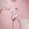 925 Sterling Silver Korean Sweet Zircon Hollow Opening Ring for Women Simple Luxury Party Jewelry Accessories
