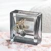 Light Luxury Creative Metal Character Ornaments Model Room Hotel Study Tabletop Square Transparent Crystal Decorative Crafts