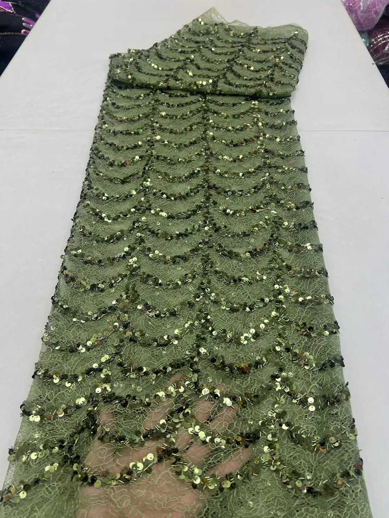 African Lace Fabric 2026 High Quality Lace with Sequins Mesh French Tull Lace Fabric for Wedding Nigerian Lace Fabrics Material
