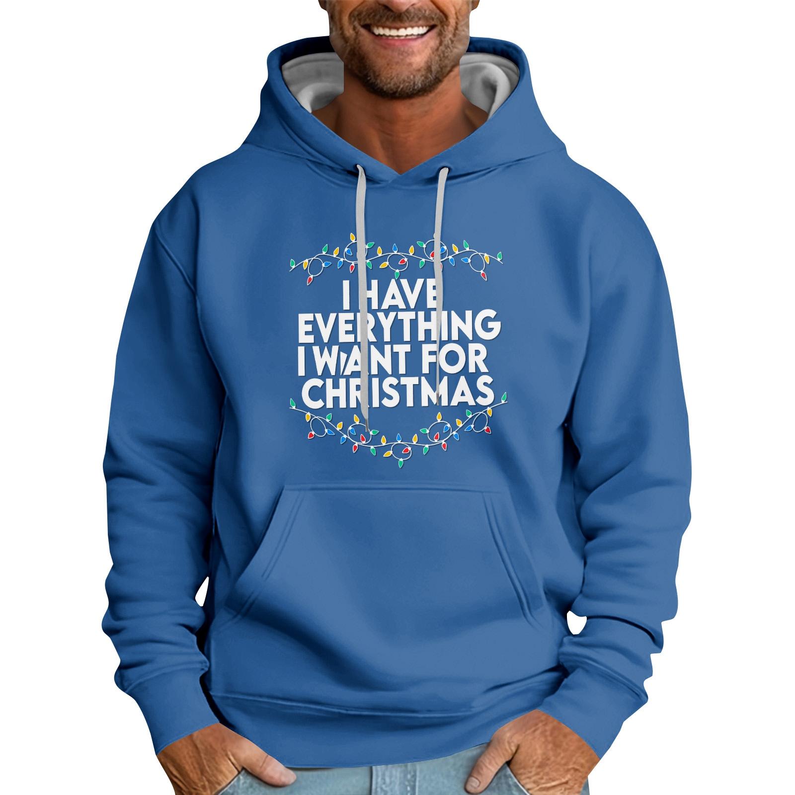 

Christmas Print Loose Men s Hoodie XXL синій