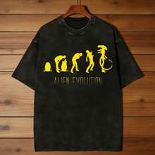Alien Movie 1979 Comic Classic Still Graphic Print T-shirt Men Women Vintage Washed O-neck Cotton Tee Streetwear Y2K Harajuku Fashion Oversized Top