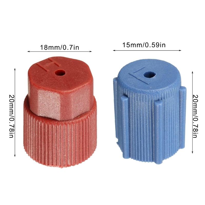 10 Pezzi Tappi di Servizio per Aria Condizionata R134a Protezioni Tappi Porta di Carica Lato Alto e Basso Guarnizioni 13mm & 16mm Manutenzione Auto