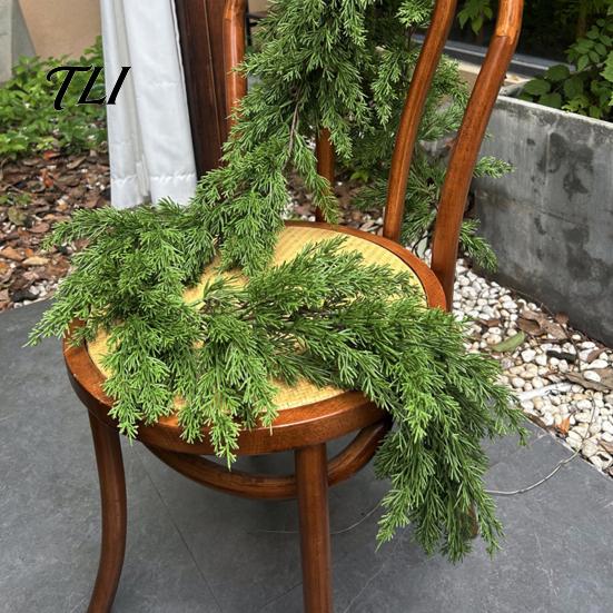 DIY Christmas Floral Arrangements 4/6FT Artificial Cedar Garland, Real Touch Pine Garland Decoration, Faux Winter Wreath, Realistic Cypress with Cones