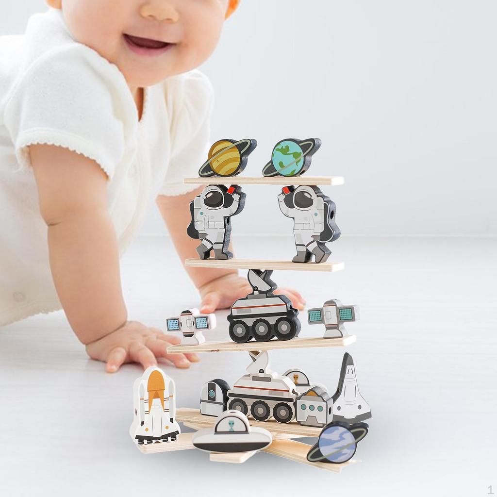 Wooden Matching Toys Montessori Practicing Blocks Stack Stackable Educational for