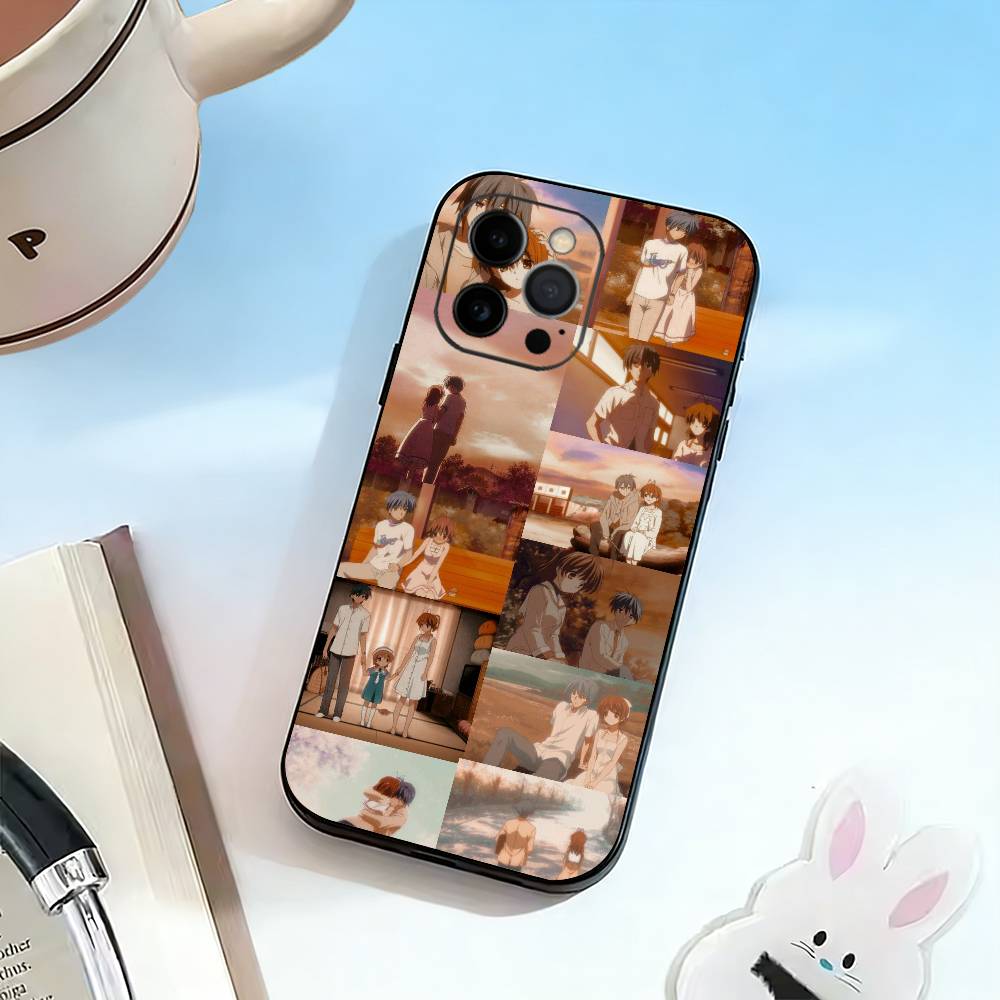 C-Clannad Anime Healing  Phone Case For iPhone 17, 16,15,14,13,12,11 Plus,Pro Max, Others Soft Black Cover