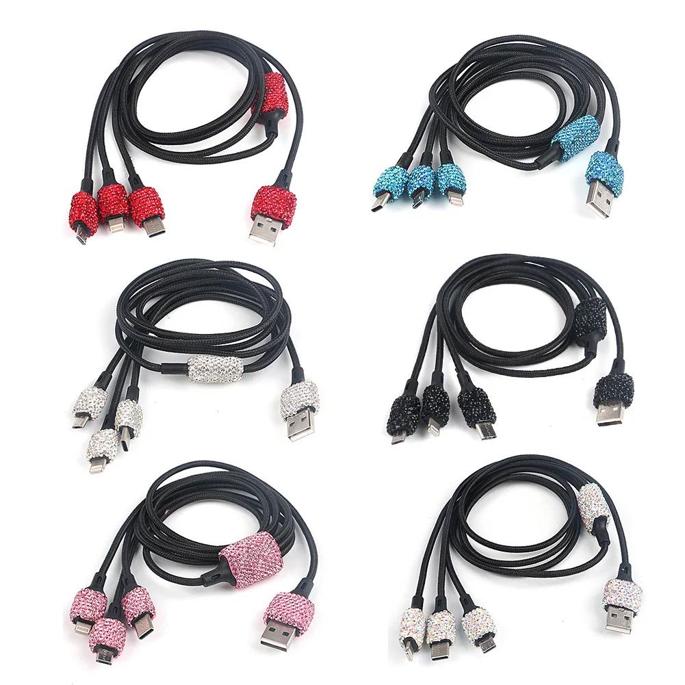 Ładowarka Samochodowa Wysadzana Diamentami Ładowarka Młotek Bezpieczeństwa do Telefonu Samochodowego Podwójne USB Szybkie Ładowanie Diamentowa Ładowarka do Telefonu Samochodowego Ze Stopu Aluminium