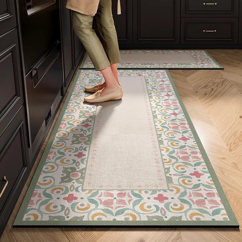 American Flower Tiles Diatom Mud Floor Mat Household Quick-drying Water Absorption Pad Dirt-resistant and Easy-to-clean Anti-slip Pad