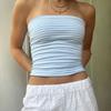 Strapless Tube Top Strapless Short Top Striped Mini Vest
