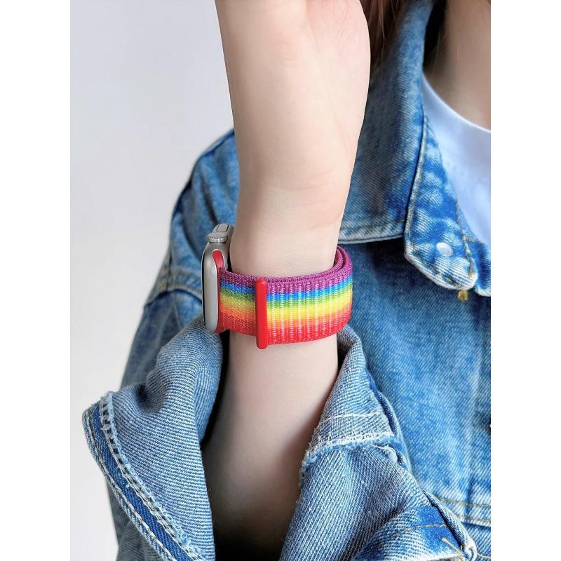 For Apple Watch iwatch98765SE Rainbow Loop Comfortable Applewatchs10 Sports Strap