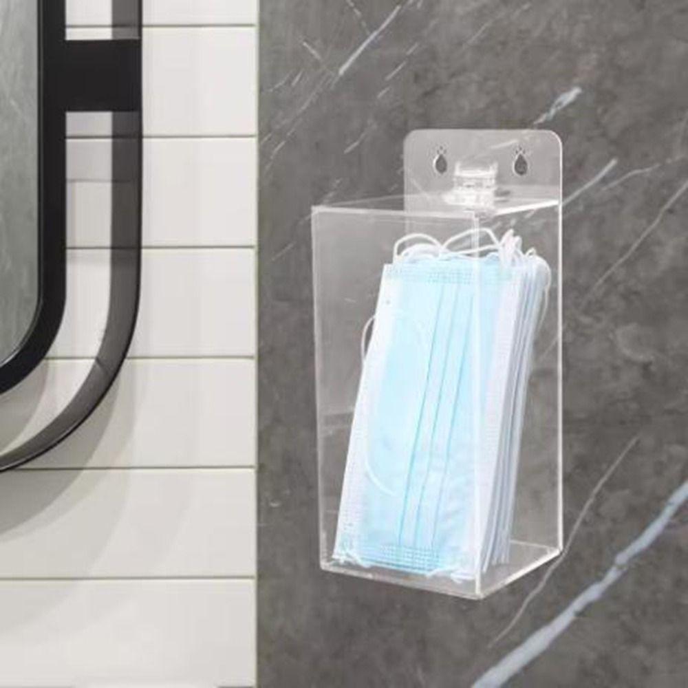 Wall Mounted Acrylic Glove Holder Transparent Gloves Dispenser Box Mask Storage Box  Office