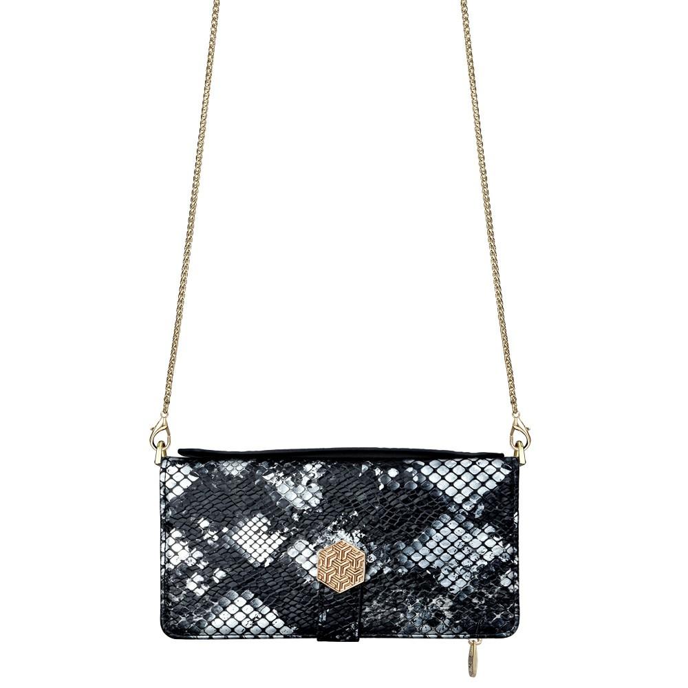 For Motorola Moto G06 4G Case Snake Skin Texture PU Leather Phone Wallet Cover with Shoulder Strap