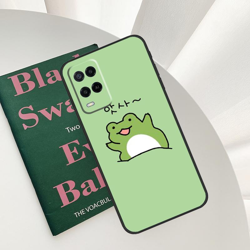 

Мятно-зеленый забавный чехол-лягушка для Oppo A15 A16 A17 A52 A72 A76 A96 A54 A74 A94 A54S A57S A58 A78 A98 A57 A77 OPPO A91