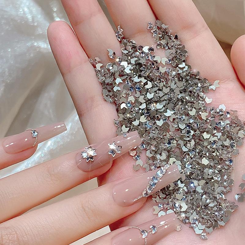 50 ks mini kosočtvercové kamínky na nehty s plochým dnem, AB barva, zdobení nehtů, křišťálové drahokamy, oslnivá manikúra, 3D dekorace na nehty