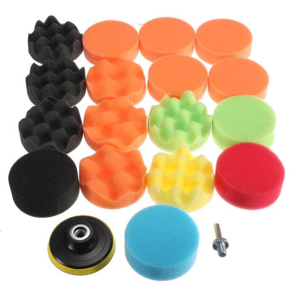 19Pcs 80Mm High Gross Polishing For Buff Pad Kit For Car Polisher+Drill Adapter-M10 Polishing Pads 3Inch