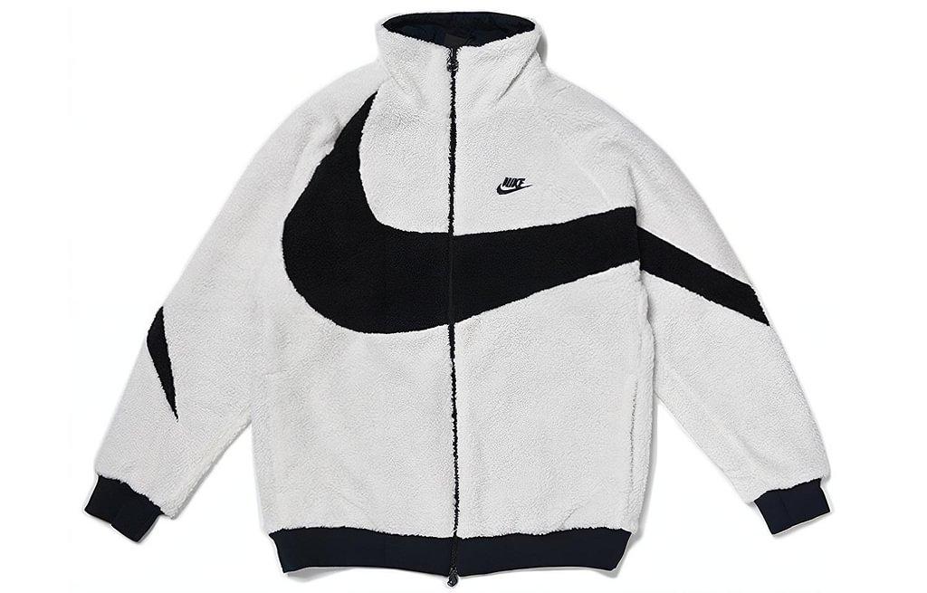 Nike Big Swoosh Reversible Boa Jacket Asia Sizing White Black BQ6546-114 M