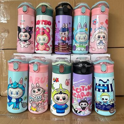 Carter Cup Portable Pea Cup 3D Printing Cartoon Double Drink Thermos Cup Elastic Lid Cup