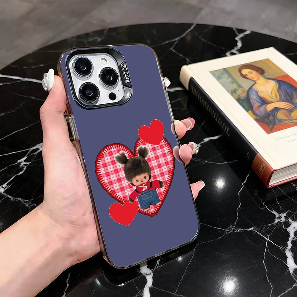 Cute baby M-monchhichis-s Phone Case For iPhone 17,16,15,14,13,12,11 Plus,Pro Max,XS,Colorful Silver Phone case Funda Cover