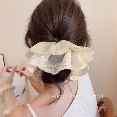 Neues High-End-Feeling Spitze Dickdarm Haarring Damen Super Fee Kopfseil Temperament Tiefes Pferdeschwanz Haarseil Kopfschmuck