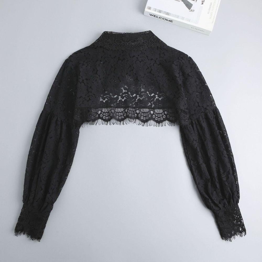 Cape Lace Shawl Hollow Out Short Small Shirt All-match Flower Scarves Scarf Accessories