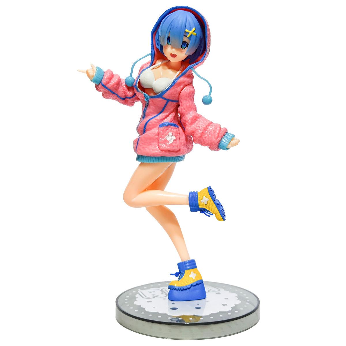 

Жизнь в ином мире с нуля Фигурка зимняя одежда свитер с капюшоном Рем Рам стоящая модель игрушка