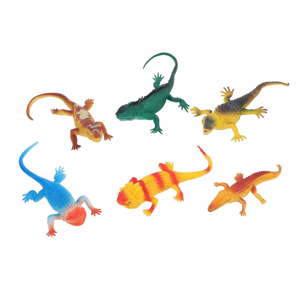 6 Pcs Lizard Figurines Educational Early Learning Realistic Models Reptile Animal Figurine Toys Set