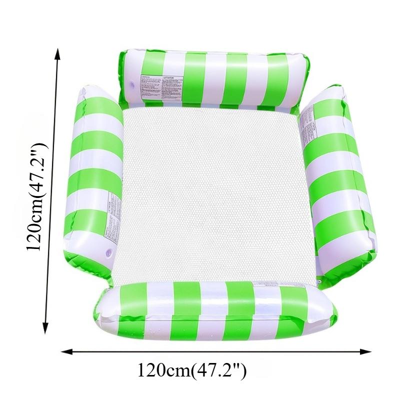 Inflatable Water Hammock Swimming Pool Floating Bed Foldable Summer Lounger Chair for Adult Beach Vacation Party