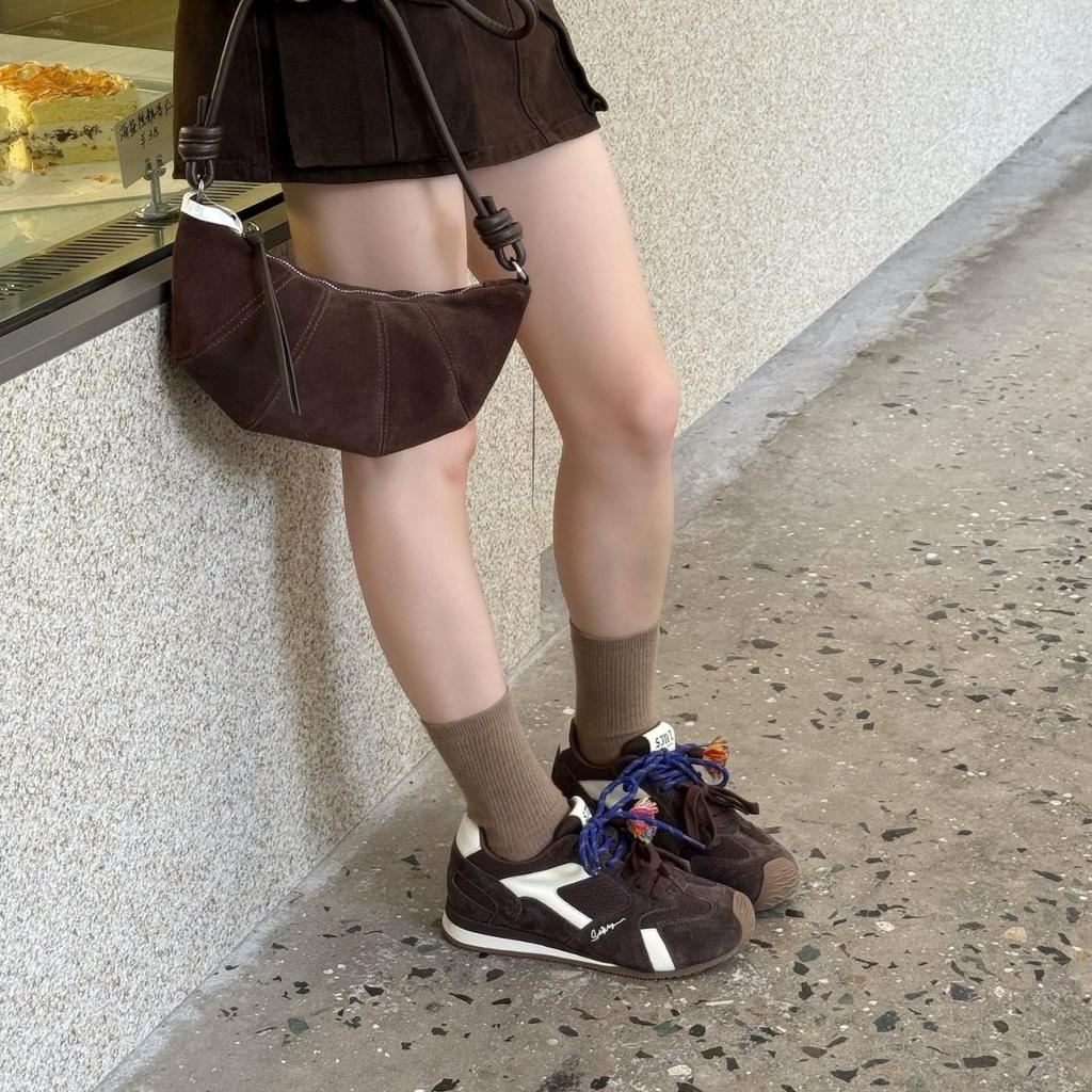 Leather Forrest Gump Shoes Women's Platform Casual 2025 Autumn New Non-slip Color Matching Soft Sole Versatile Inner Height-increasing German Traini