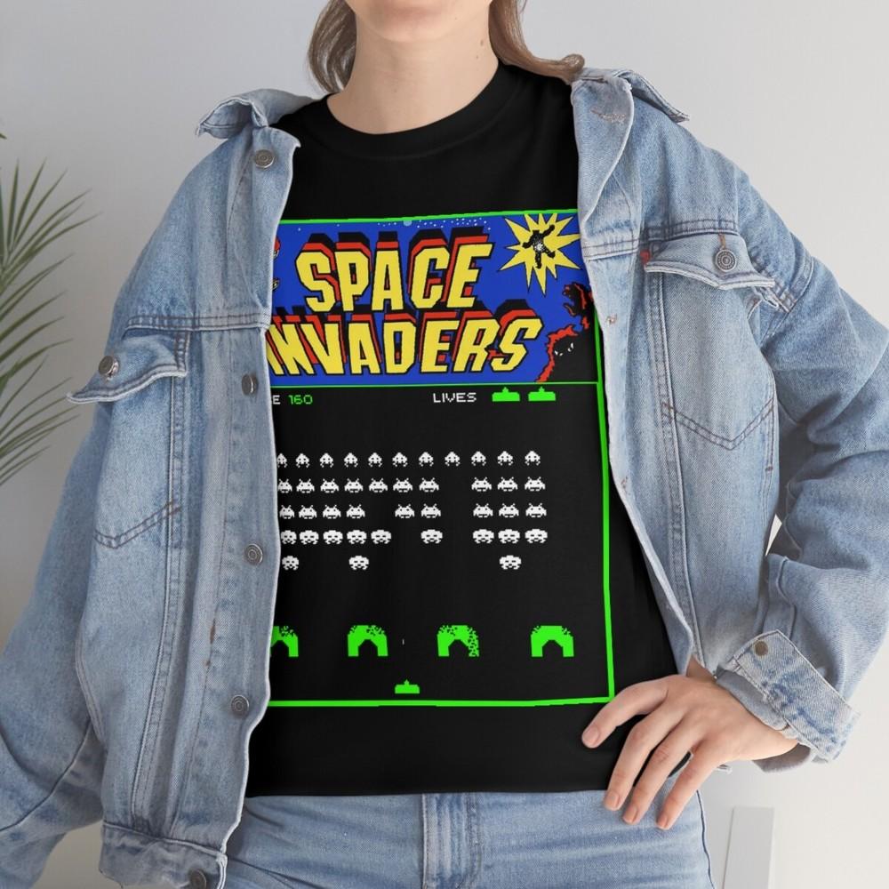 Space Invaders Video Game Screen Men's Short Sleeve T Shirt Unisex T-Shirt
