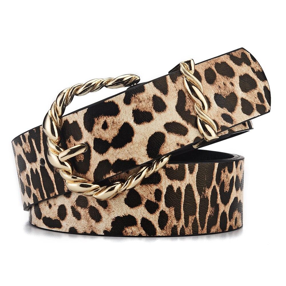 1pc New Women's Belt Retro Leopard Pattern Belt Trend Gold Alloy Buckle Belt PU Leather Belt Paired with Jeans Belt Lady Belt