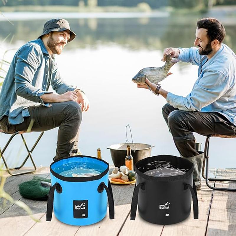 Foldable Water Bucket Portable Outdoor Travel Storage Water Container Sink Washing Bag Car Wash Bucket Camping Fishing Bucket