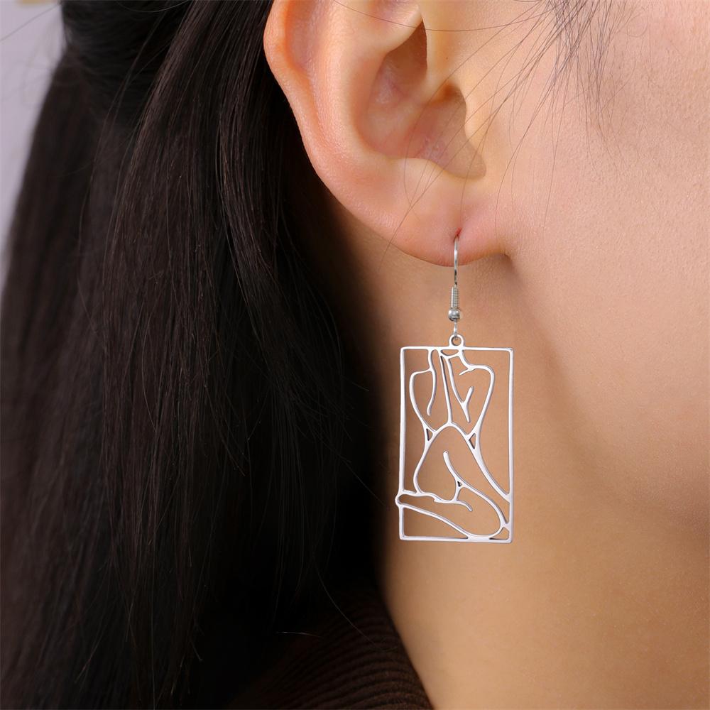 My Shape Charming Beauty Earrings for Women Girls Stainless Steel Fascinating Shapely Beauty Drop Earrings Fashion Jewelry Gift