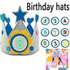 1PCS Felt Birthday Crown with Interchangeable Numbers - Children's Happy Birthday Hat, Baby's Crown for 1 Year Old Decoration, P