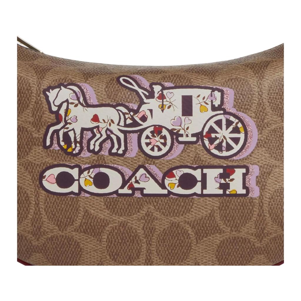 Coach Borsa a mano Payton 22 con motivo a carrozzeria in tela rivestita e pelle liscia da donna Marrone Nero Ciliegia CX608-IMXGY