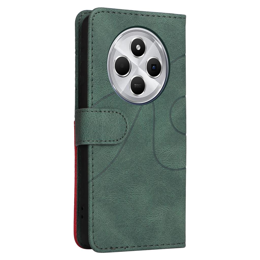 For Xiaomi Poco C75 4G/Redmi 14R 5G/14C 4G Leather Case Wallet Stand Color Splicing Phone Cover