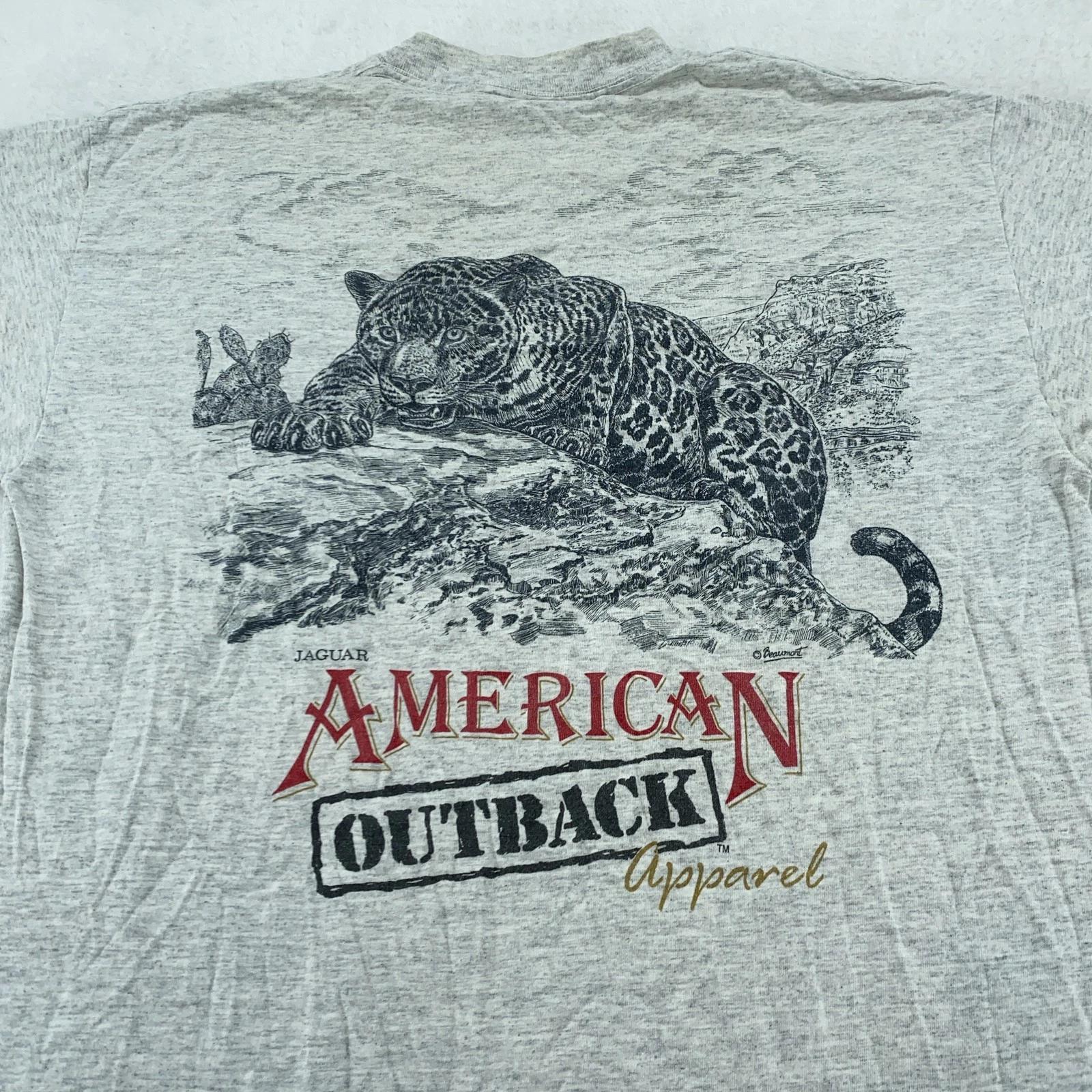 

Vintage American Outback Shirt Mens Large Jaguar Animal Graphic Made USA 90s 2XL