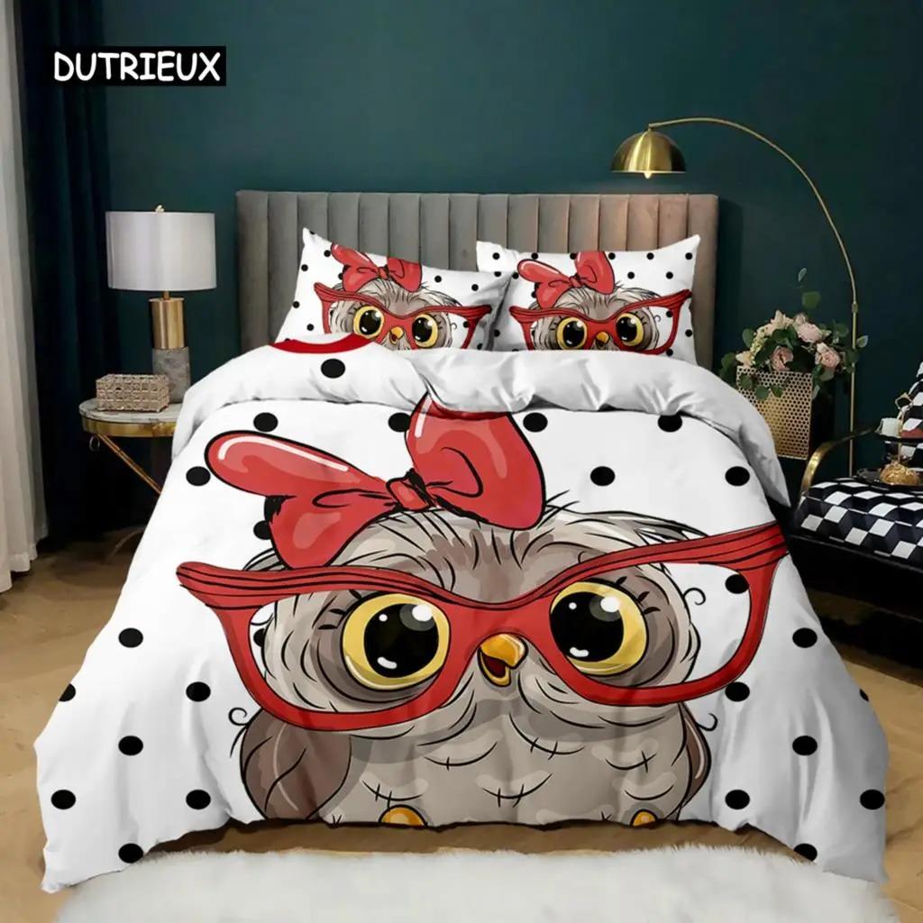 Comforter Owl Cute Owl And Stars Decor Comforter Outer Space Kids Cute Animal Polyester Qulit