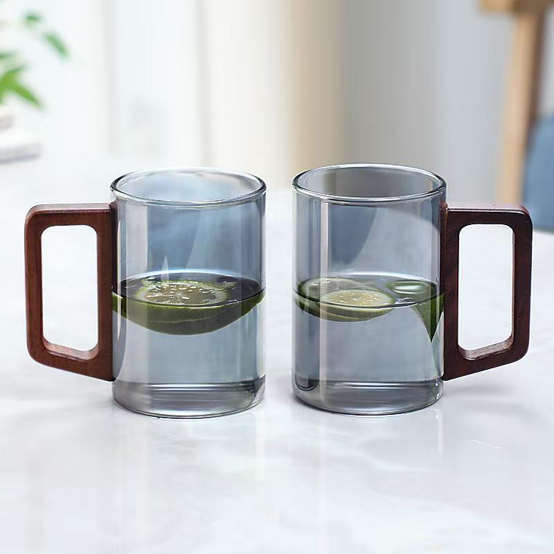 High-End Glass Tea & Water Cup Set with Handle - Luxurious Drinkware for Home and Office