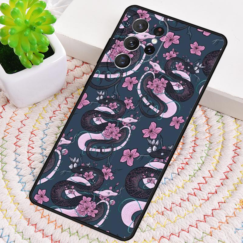 Fashion Snake Flower Phone Case for Samsung Galaxy Note 10 Pro S26 Ultra S23 S24 FE S25 S21 S22 PLUS Shockproof Cove