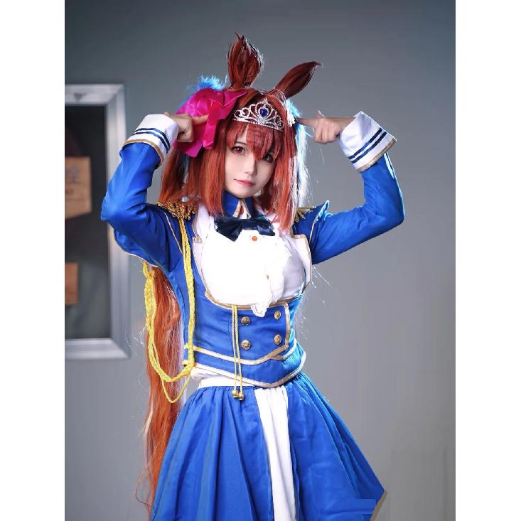 Anime Game Umamusume: Pretty Derby Daiwa Scarlet Cosplay Costume Wig Combat Uniform Skirt Woman Halloween Carnival Party Suit