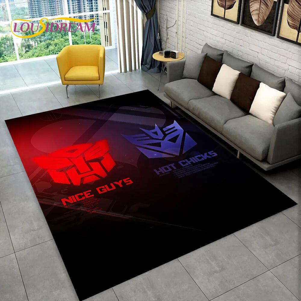 Cartoon T-Transformers Autobots 3D Carpet Rug for Bedroom Living Room Home Sofa Decoration,Children Game Large Decor Floor Mat