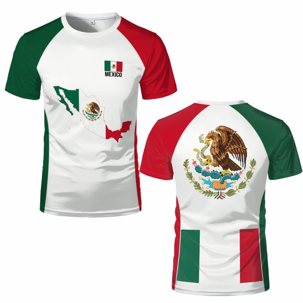 Mexico Sporty Style Print T-shirt Summer Outdoor Breathable Quick-drying Football Jersey Unisex Casual O-Neck Short Sleeve Top