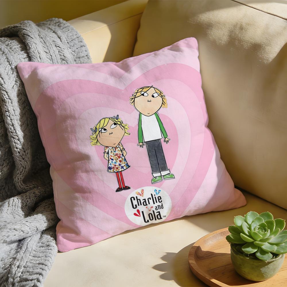 Cushion Cover Washed Linen Soft Breathable Decorative Case for Sofa Home Pillow cover CCharlie and Lola Anime