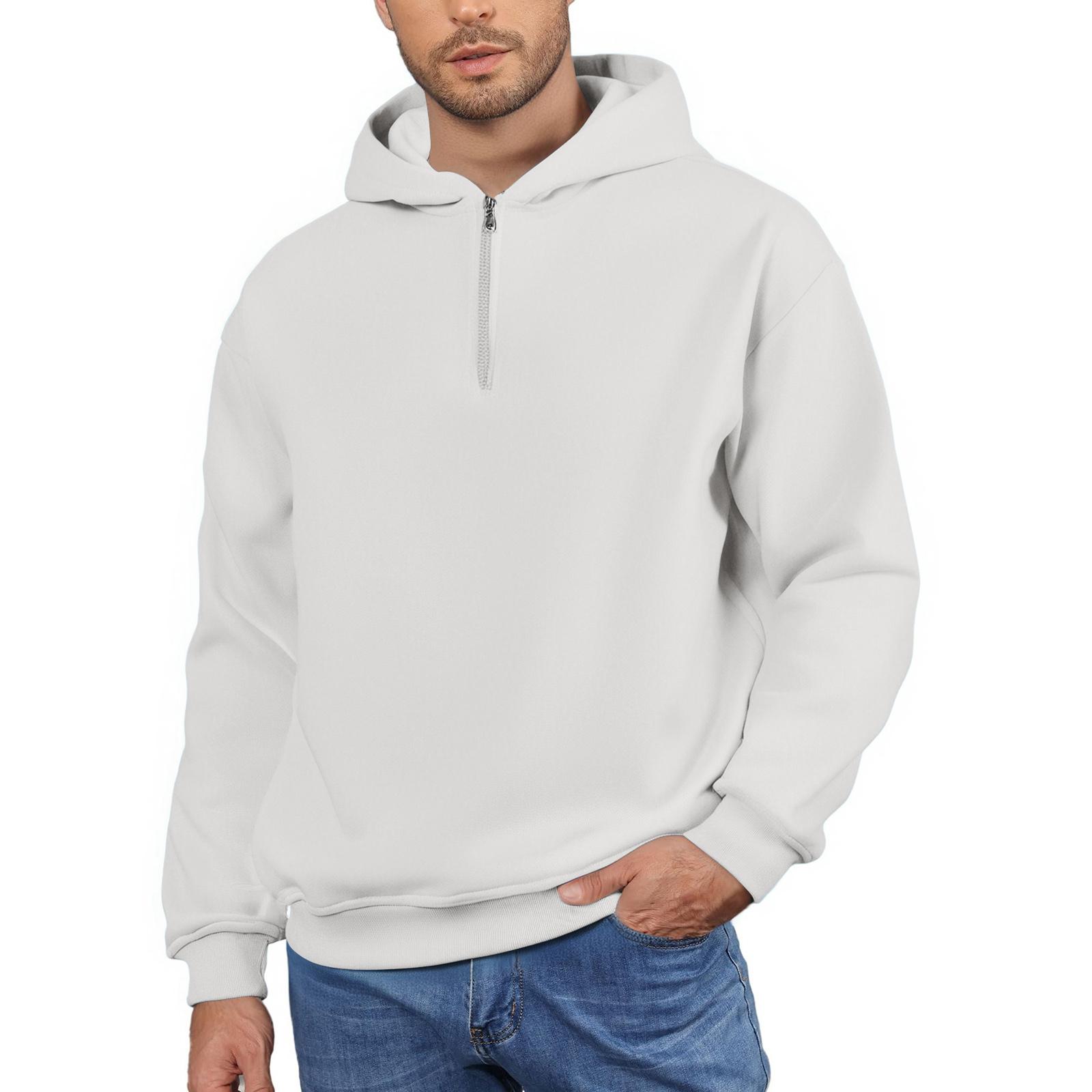 

Men s Fleece Hoodie Casual Long Sleeve Sweatshirt XXXL белый