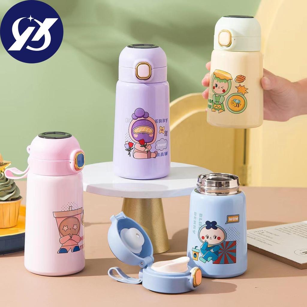 Creative LED Intelligent Temperature Display Stainless Steel Children's Thermos Mini Cartoon Bouncing Cups Portable Gift Cups.