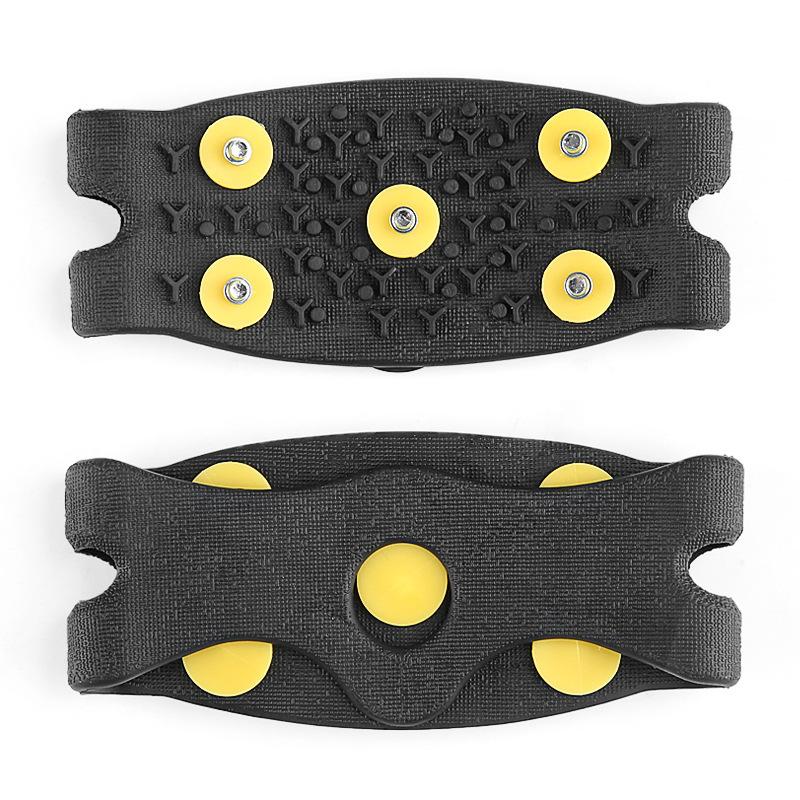 Зимние Уличные Детские Желтые Пряжки Шипы Скалолазание Альпинизм Снежная Дорога Нескользящие Устойчивые Силиконовые Пятизубые Чехлы на Обувь