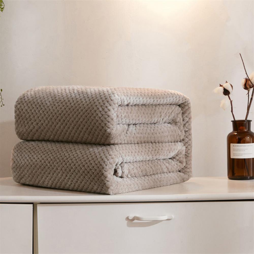 Soft Flannel Plush for Bed Solid Color Gift Blanket Throw Blanket Fleece Bedspread Cover Sofa Christmas Dropship