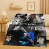 Neue Mode B-Bieber Sänger Star Flanelldecke, Ultraweiche Warme Plüschdecke für Zuhause Schlafzimmer Bett Sofa Abdeckung Büro Reise Geschenk
