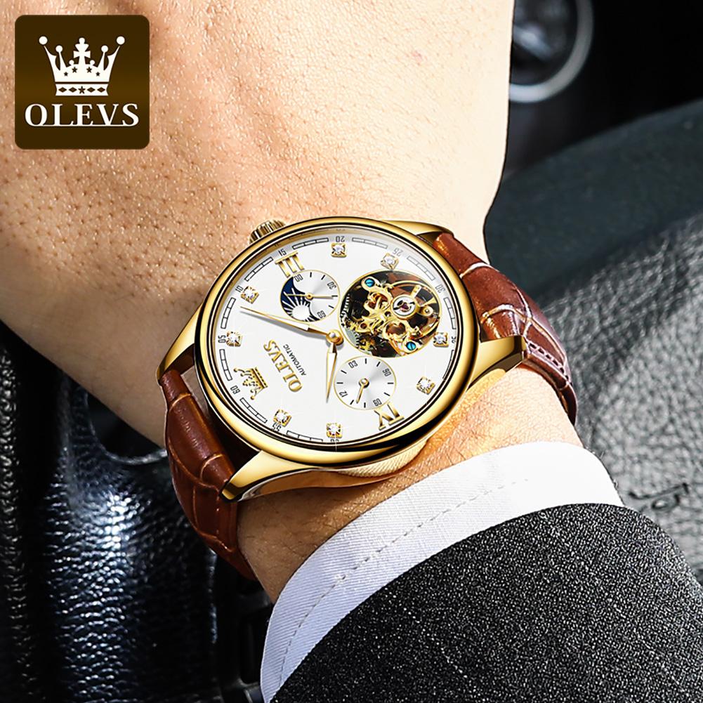 OLEVS  3601 Top Brand Luxury Sport Oem Luxury Custom Automatic Mechanical  Luxury Wrist Watch for Men Automatic Watch