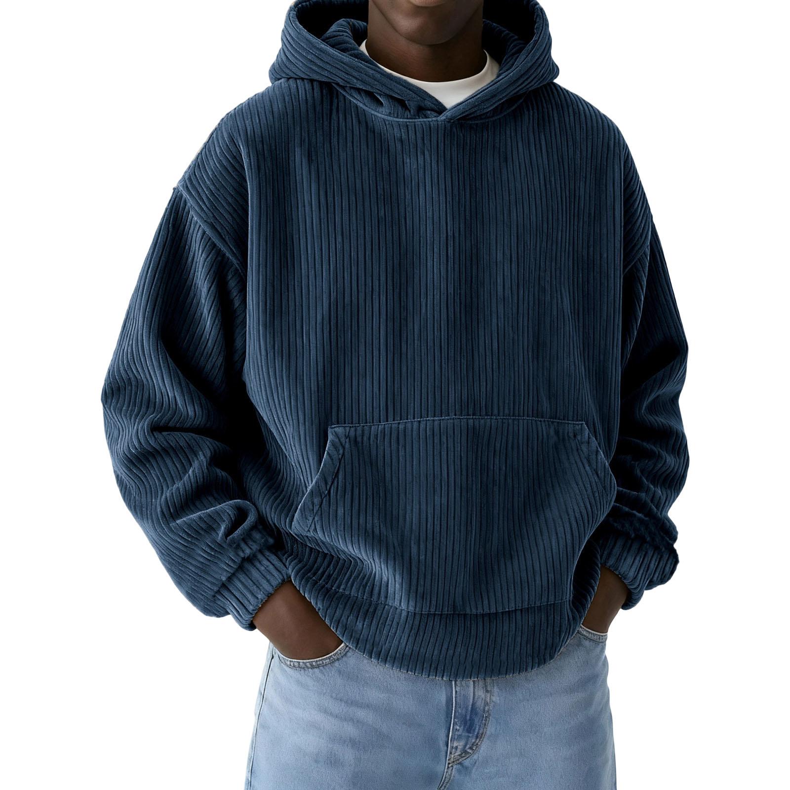 

Чоловічий Повсякденний Спортивний Вільний Худі Капюшон Вишивка Толстовка XXL Темно-синій