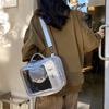 Ulzzang TV Model Backpack PU Shoulder Bag Fashion Transparent Layer Ita Bag  Girl